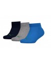 Puma Invisible Kid's Socks Pack of 3 Dark Blue Grey Blue