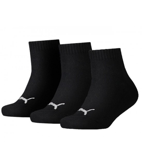 Puma Quarter Kids Socks Pack of 3 Black