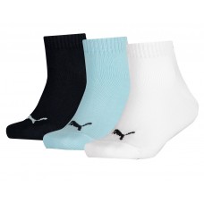 Puma Quarter Kids Socks ( Pack of 3) Dark Blue White Blue