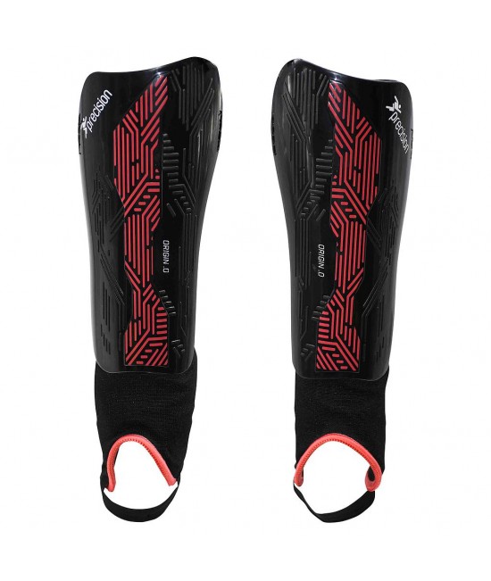 Precision Origin.0 Ankle Shin Guards Black Red