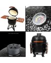 SAC 21" KAMADO Ceramic BBQ Grill Oven, Black