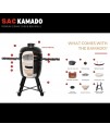 SAC 21" KAMADO Ceramic BBQ Grill Oven, Black