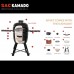 SAC 21" KAMADO Ceramic BBQ Grill Oven, Black