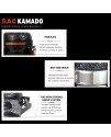 SAC 21" KAMADO Ceramic BBQ Grill Oven, Black