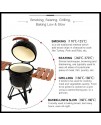 SAC 21" KAMADO Ceramic BBQ Grill Oven, Black