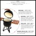 SAC 21" KAMADO Ceramic BBQ Grill Oven, Black