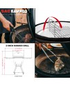 SAC 21" KAMADO Ceramic BBQ Grill Oven, Black
