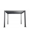 Sac Aluminium Louvre Pergola 3m x 3m, Adjustable Roof, Including Curtain