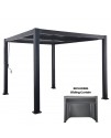 Sac Aluminium Louvre Pergola 3m x 3m, Adjustable Roof, Including Curtain